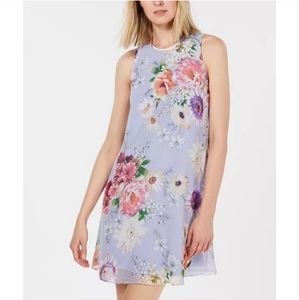 Calvin Klein - Lilac Floral Knee Length Dress - Size 6